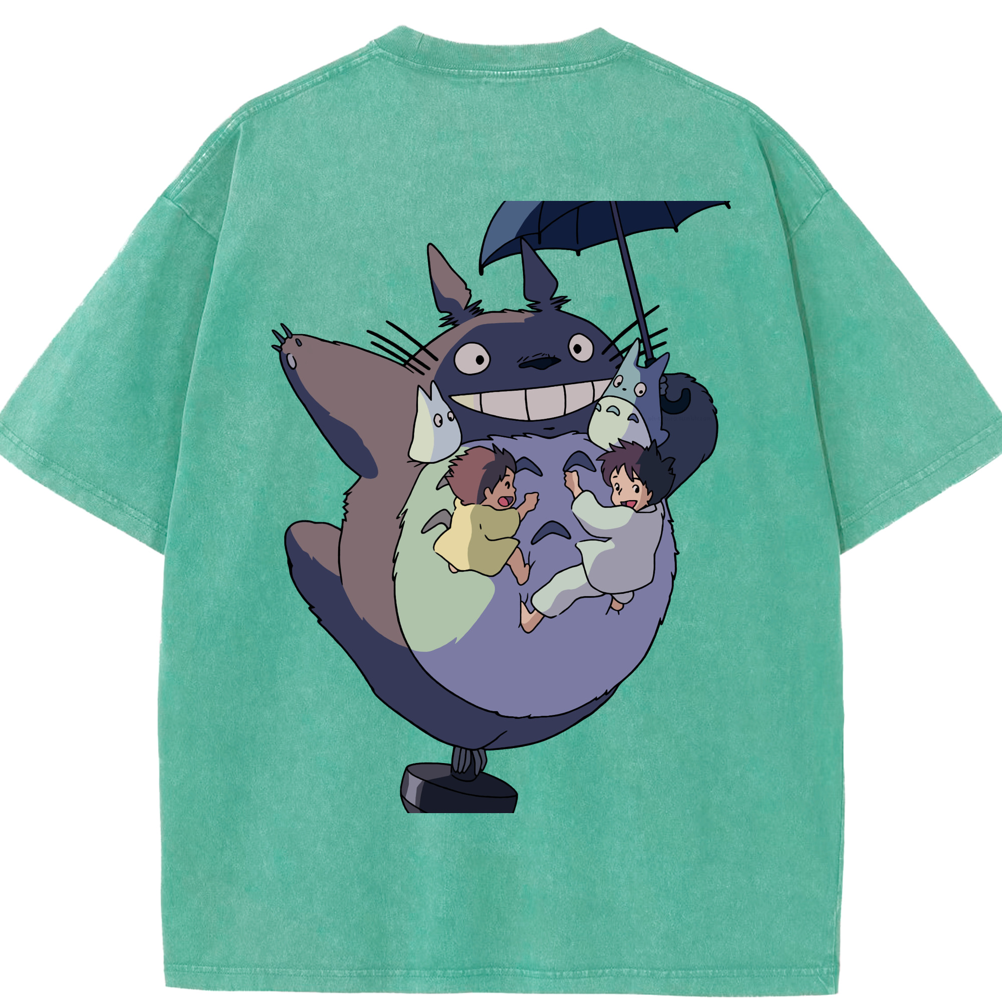 （画像用） となりのトトロ 草壁メイ 草壁サツキ My Neighbor Totoro Satsuki Kusakabe Mei Kusakabe 綿100% ヴィンテージ風 半袖Tシャツ（背面プリント）